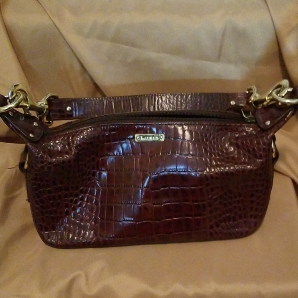 Lauren Brown Croc print purse.